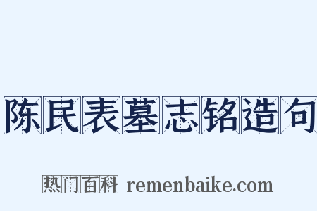 陈民表墓志铭造句是什么意思的图片